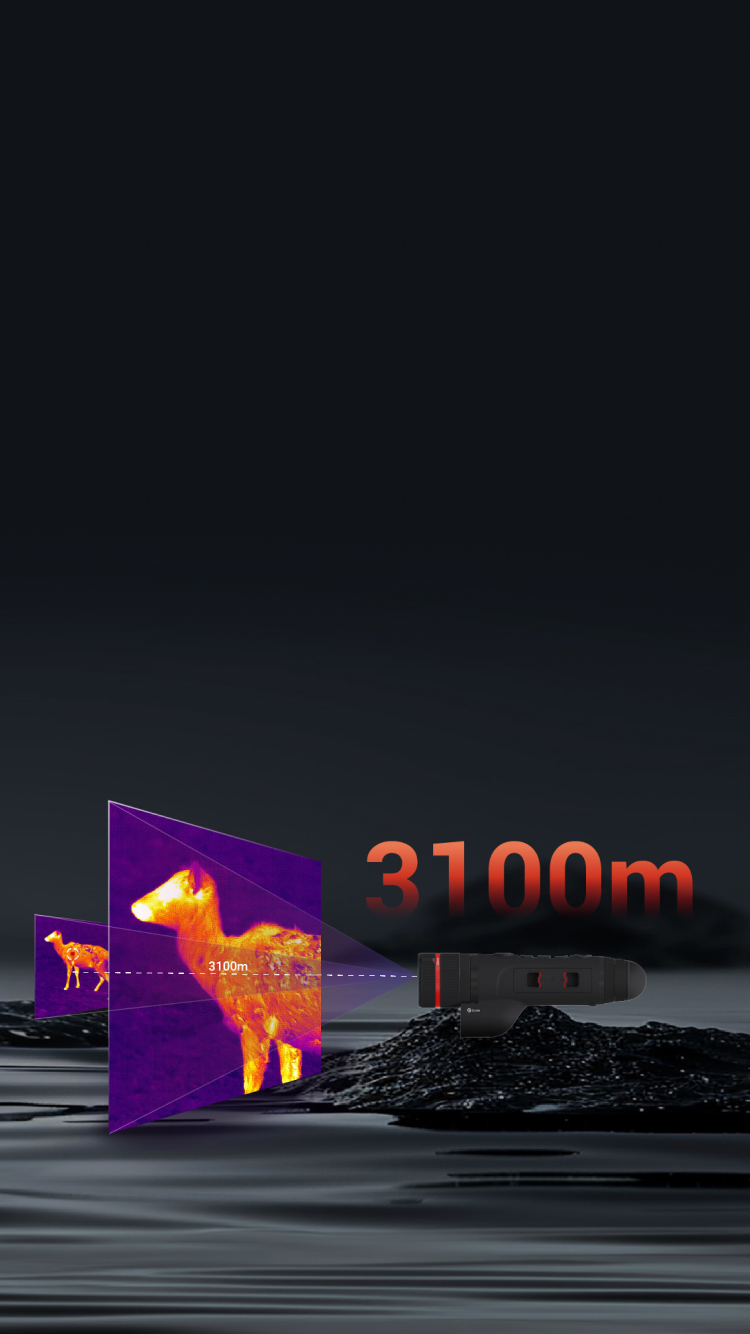 3-facher optischer Zoom, Erfassungsreichweite bis zu 3100 m