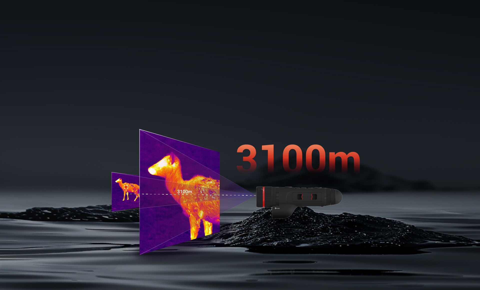3-facher optischer Zoom, Erfassungsreichweite bis zu 3100 m